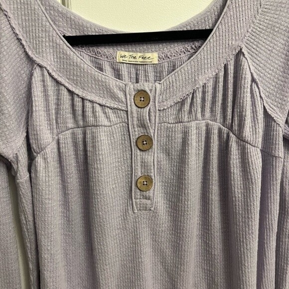 Free People Henley Tee Lilac - Picture 3 of 10